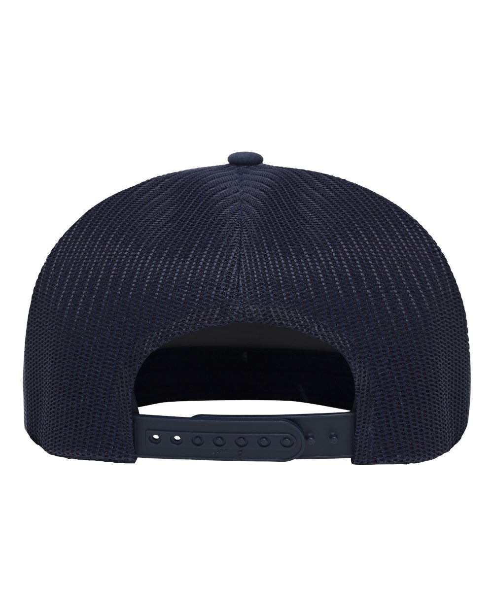 Rear View of Navy Classic Five-Panel Trucker Rope Cap - 6006BD plain