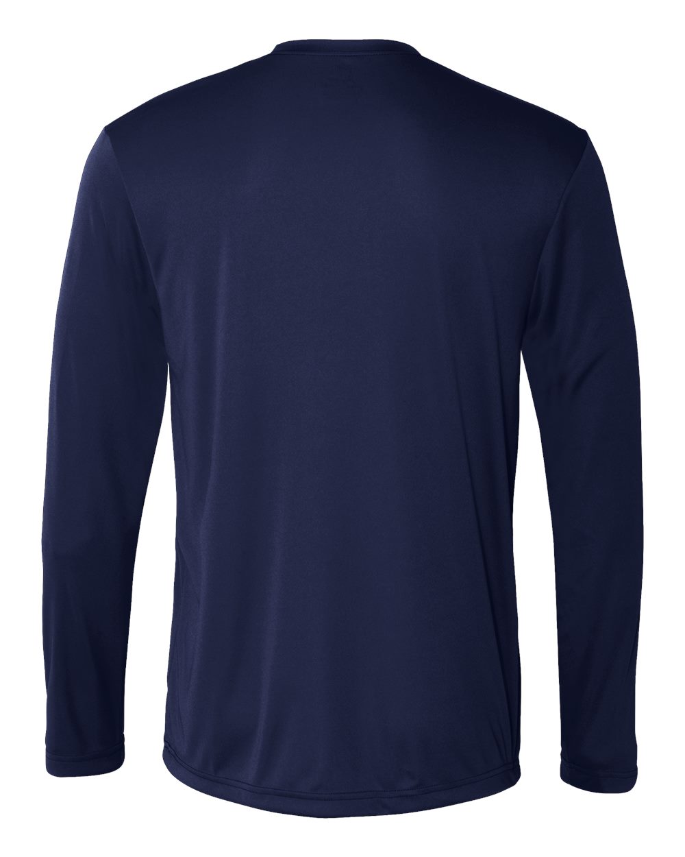 Front View of Navy Cool DRI® Long Sleeve Performance T-Shirt - 482L