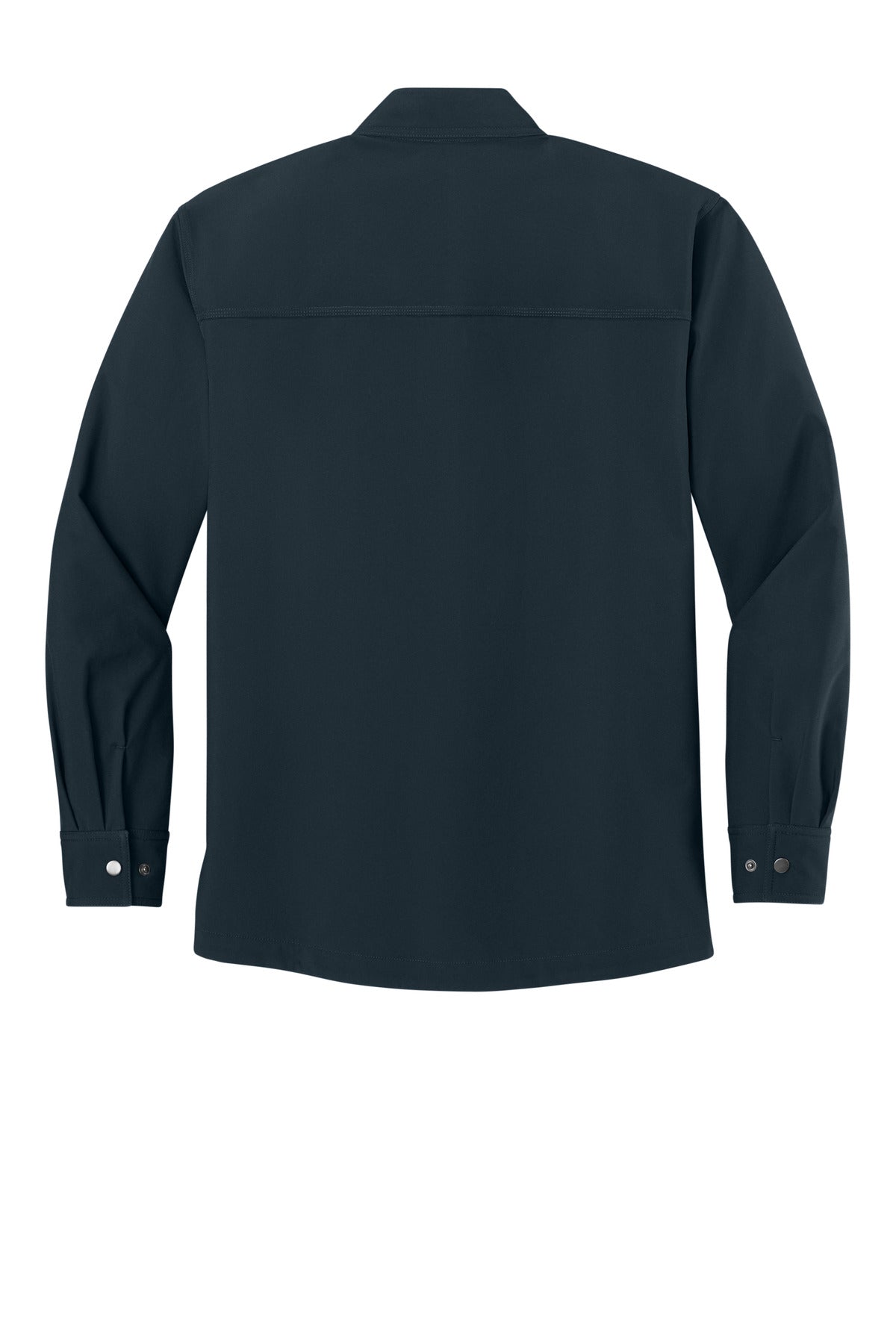 Front View of Navy CornerStone Soft Shell Shirt Jacket CSJ73
