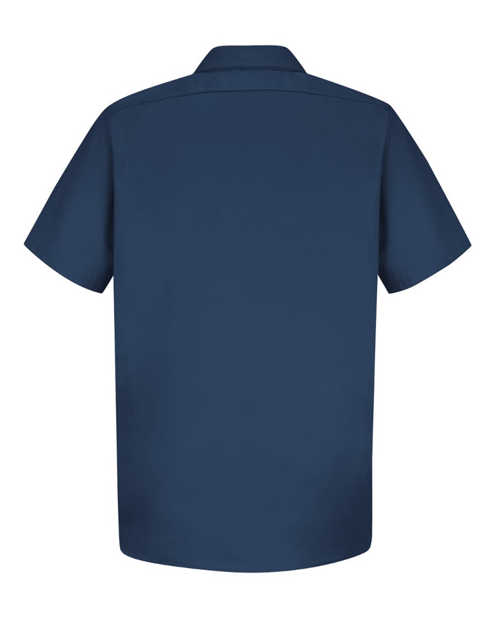 Front View of Navy Cotton Short Sleeve Uniform Shirt - Tall Sizes - SC40T