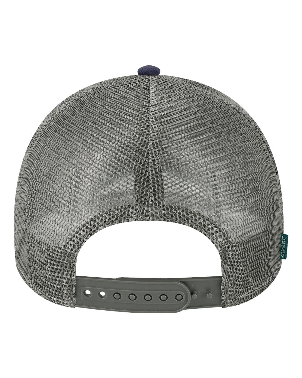 Front View of Navy/ Dark Grey Lo-Pro Snapback Trucker Cap - LPS