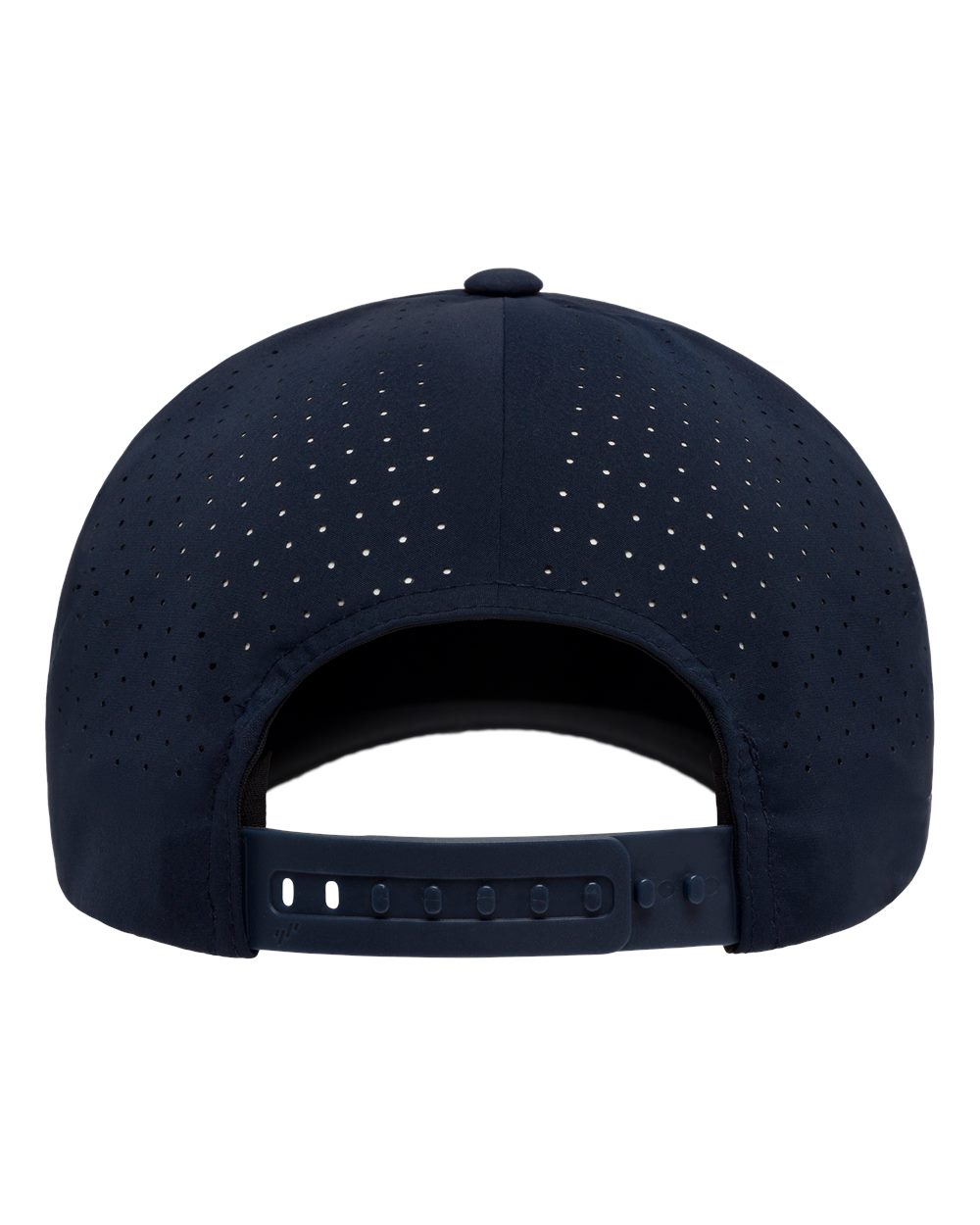 Rear View of Navy Delta® Snapback Perforated Cap - 180AP