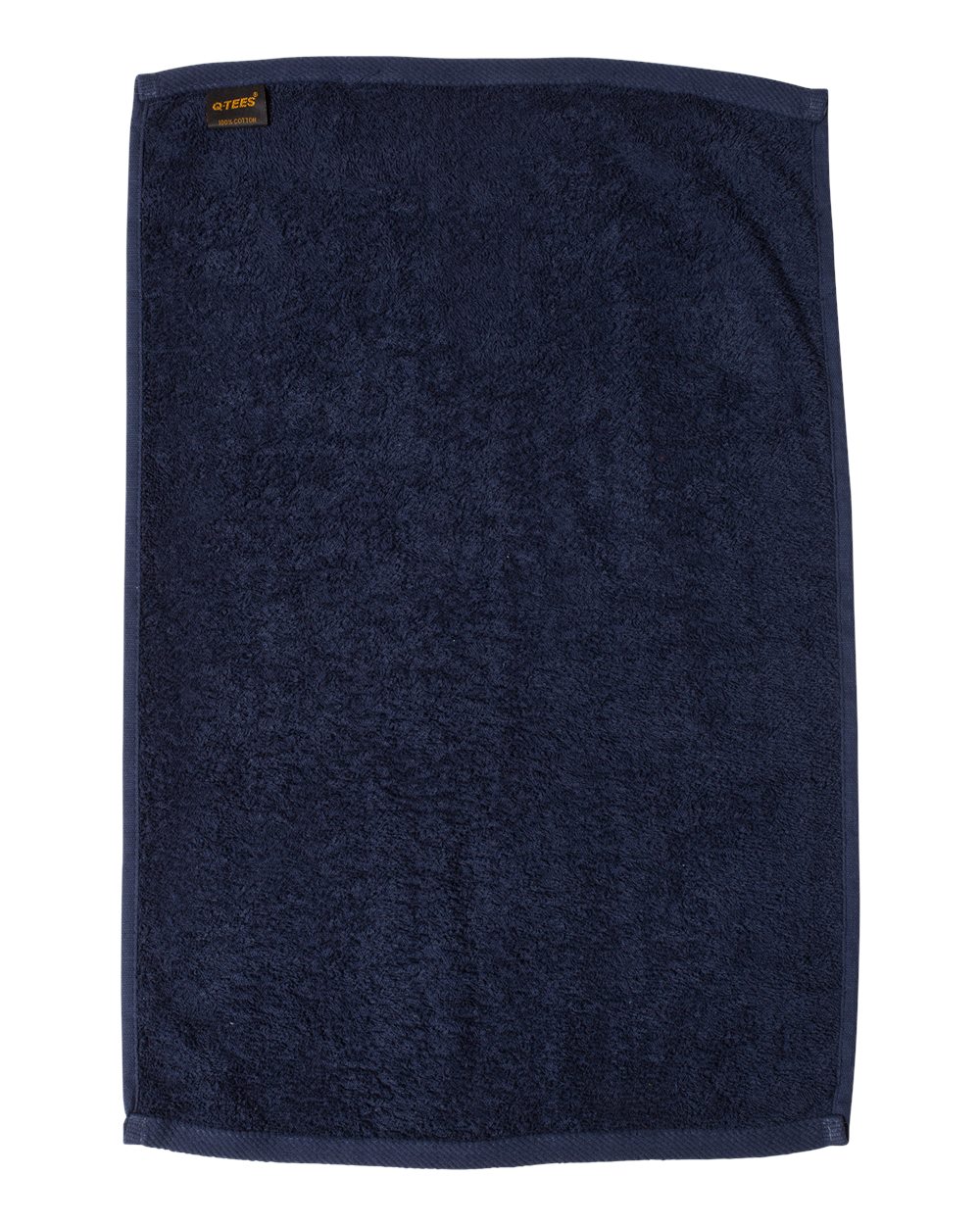 Front View of Navy Deluxe Hemmed Hand Towel - T300