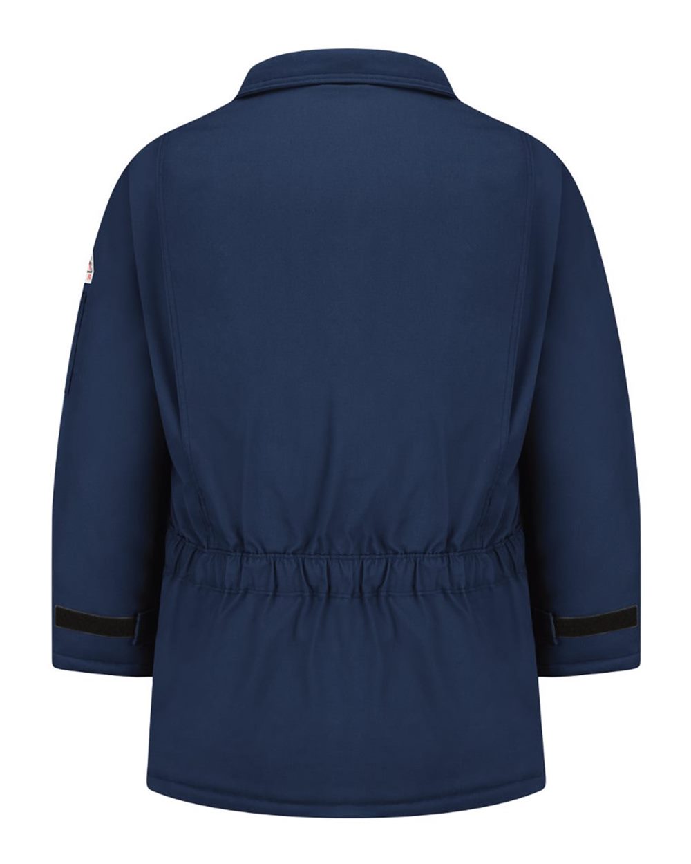 Rear View of Navy Deluxe Parka - EXCEL FR® ComforTouch - Tall Sizes - JLP8T