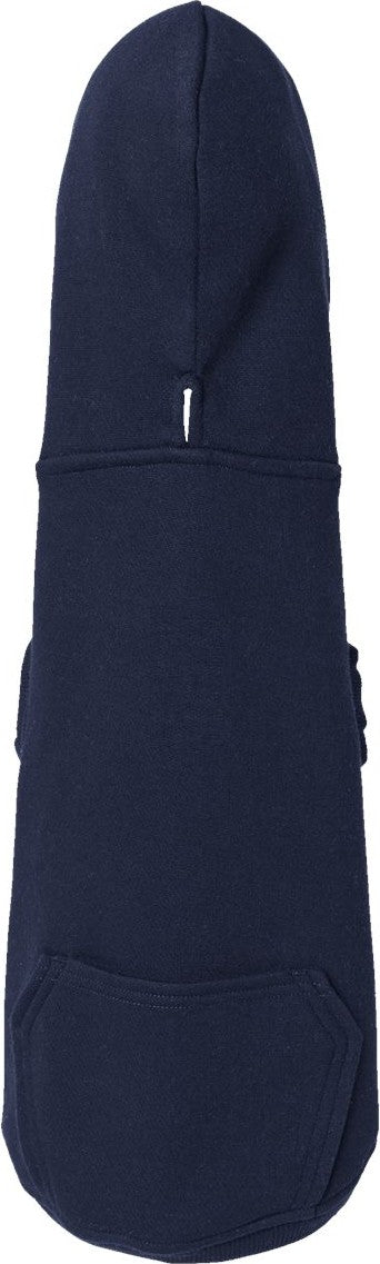 Front View of Navy Doggie 3-End Fleece Hoodie - 3926