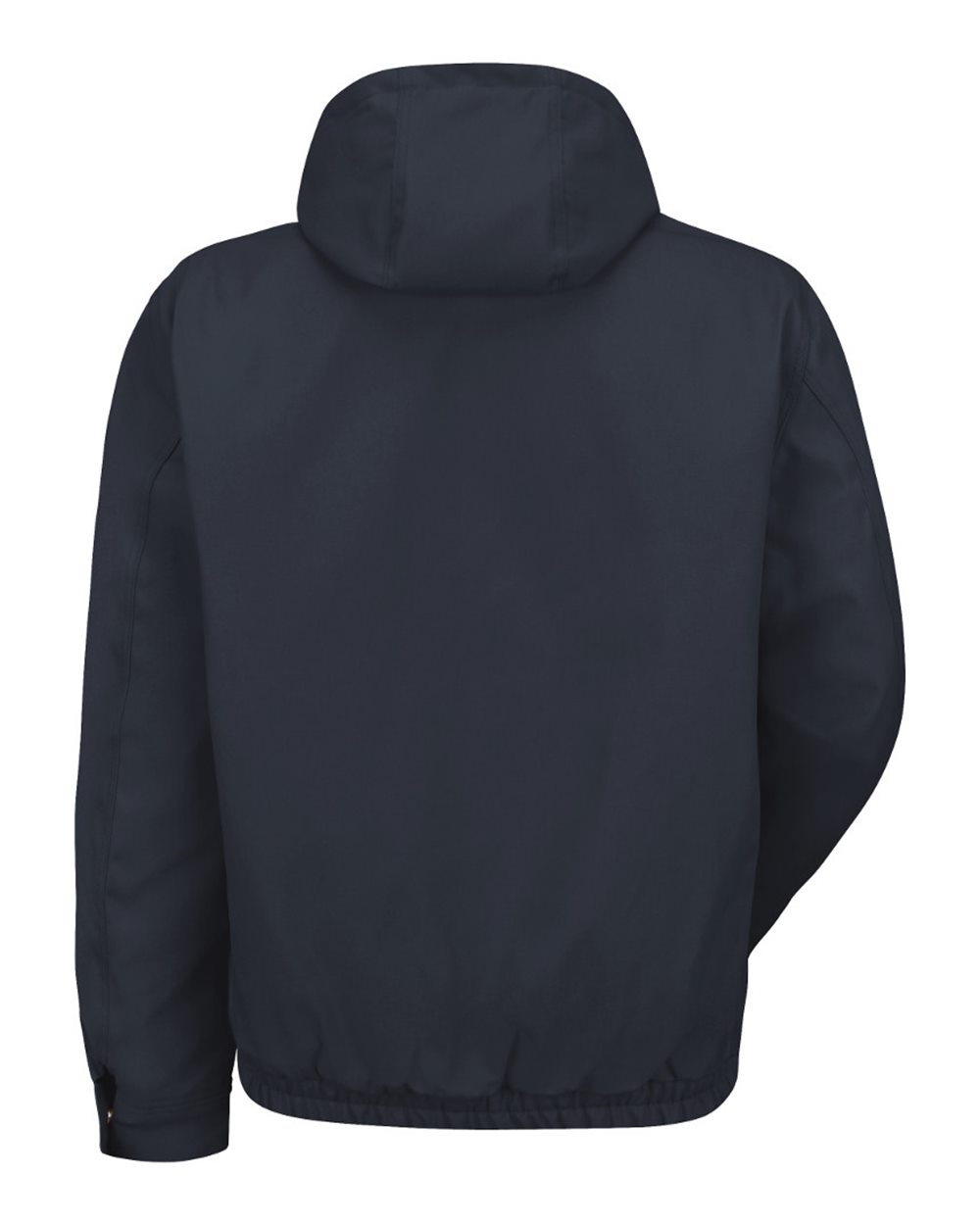 Front View of Navy Duck Blended Duck Zip-Front Hooded Jacket - JD20