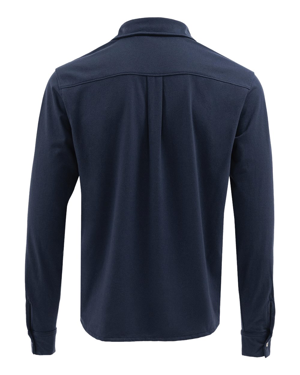 Rear View of Navy Eco Button Down Shirt - EC650