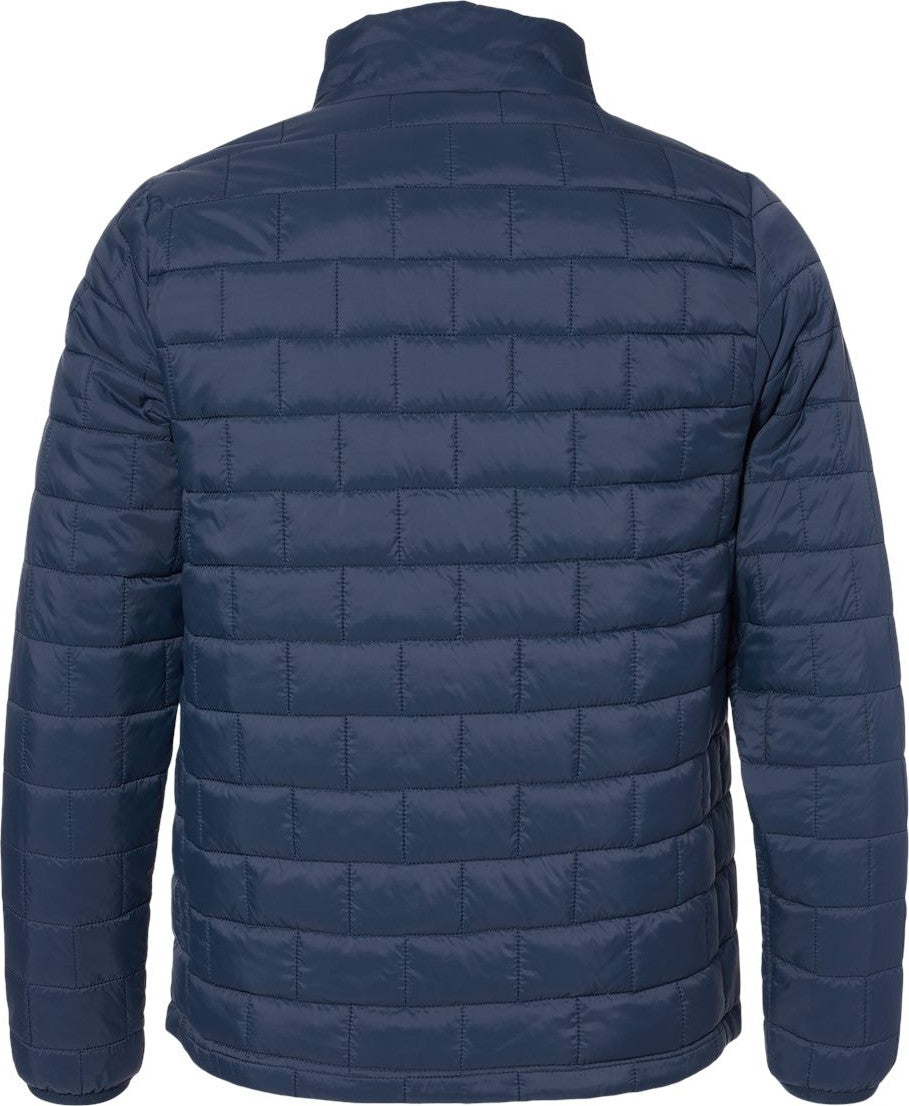 Rear View of Navy Elemental Puffer Jacket - 8713