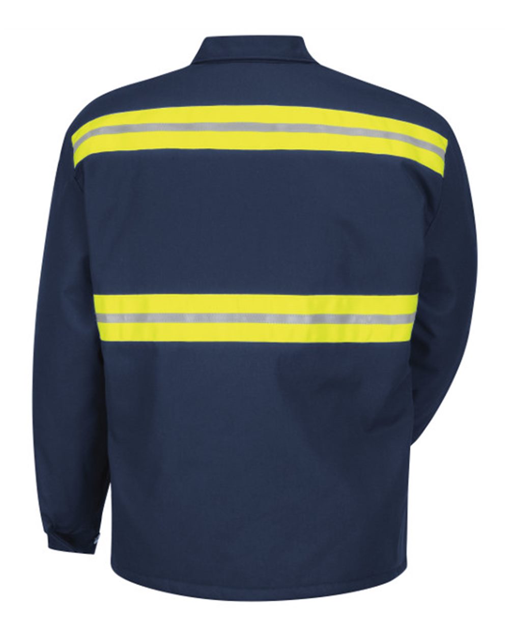 Front View of Navy Enhanced Visibility Perma-Lined Panel Jacket - Tall Sizes - JT50ENT