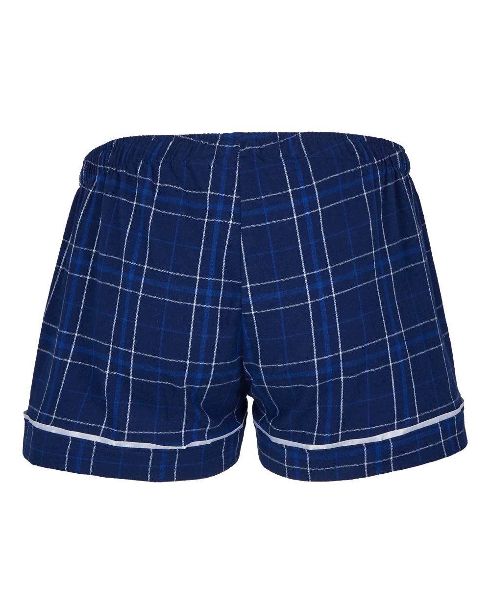 Front View of Navy Field Day Plaid Women's Flannel Shorts - BW6501