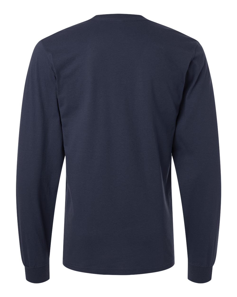 Front View of Navy Fine Jersey Long Sleeve Tee - 2007