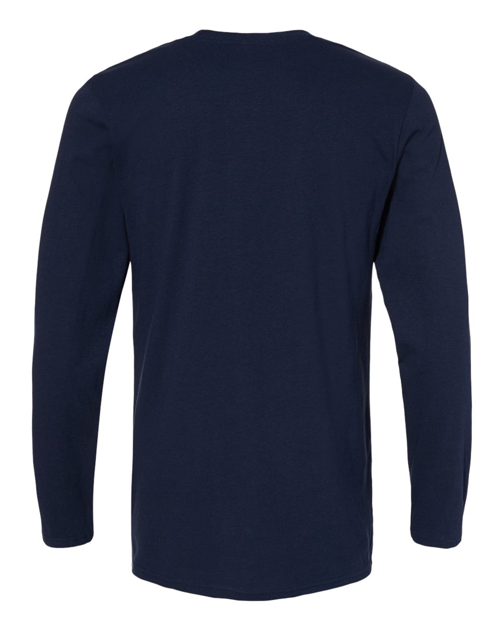 Front View of Navy Fine Jersey Long Sleeve Tee - 6918