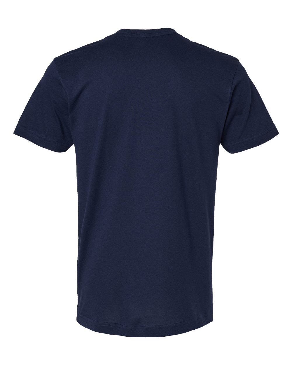 Front View of Navy Fine Jersey Tee - 6901