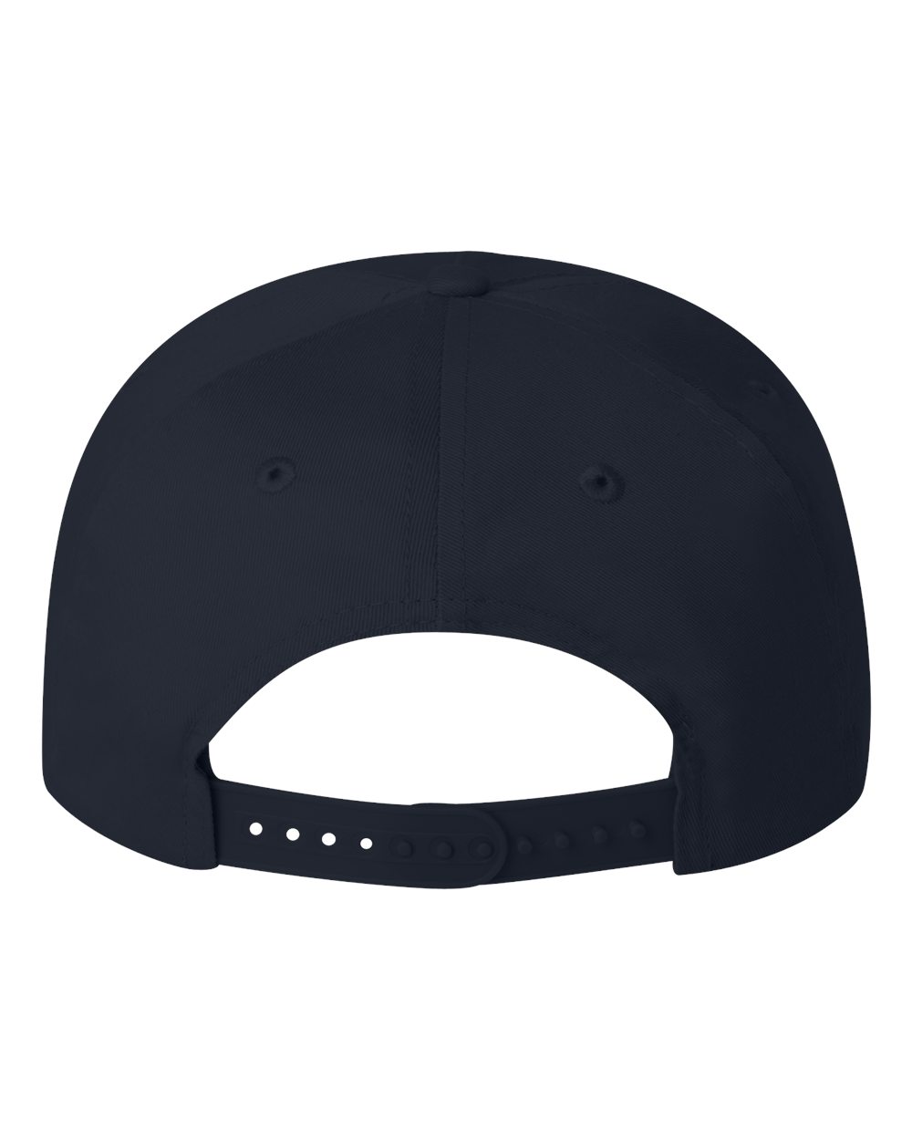 Front View of Navy Five-Panel Twill Cap - 8869