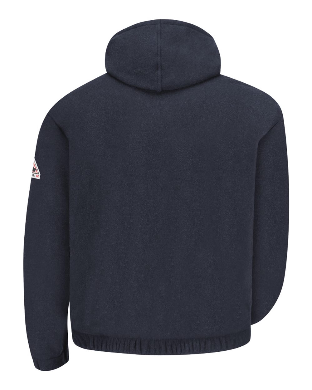 Rear View of Navy Flame Resistant Fleece Full-Zip - SMH6