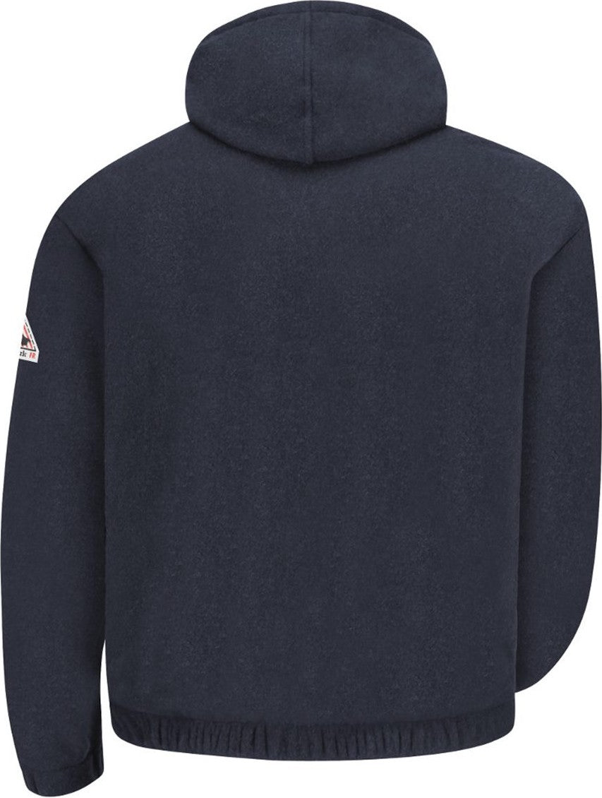 Rear View of Navy Flame Resistant Fleece Full-Zip - Tall Sizes - SMH6T