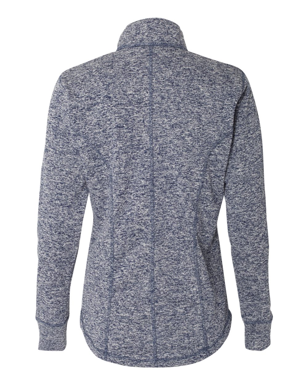Front View of Navy Fleck/ Navy Women's Cosmic Fleece Quarter-Zip Pullover - 8617