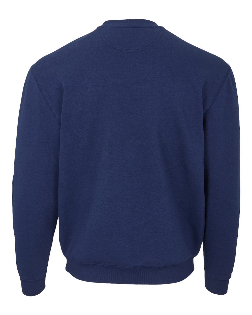 Front View of Navy Fleece Crew Pullover - BM5101