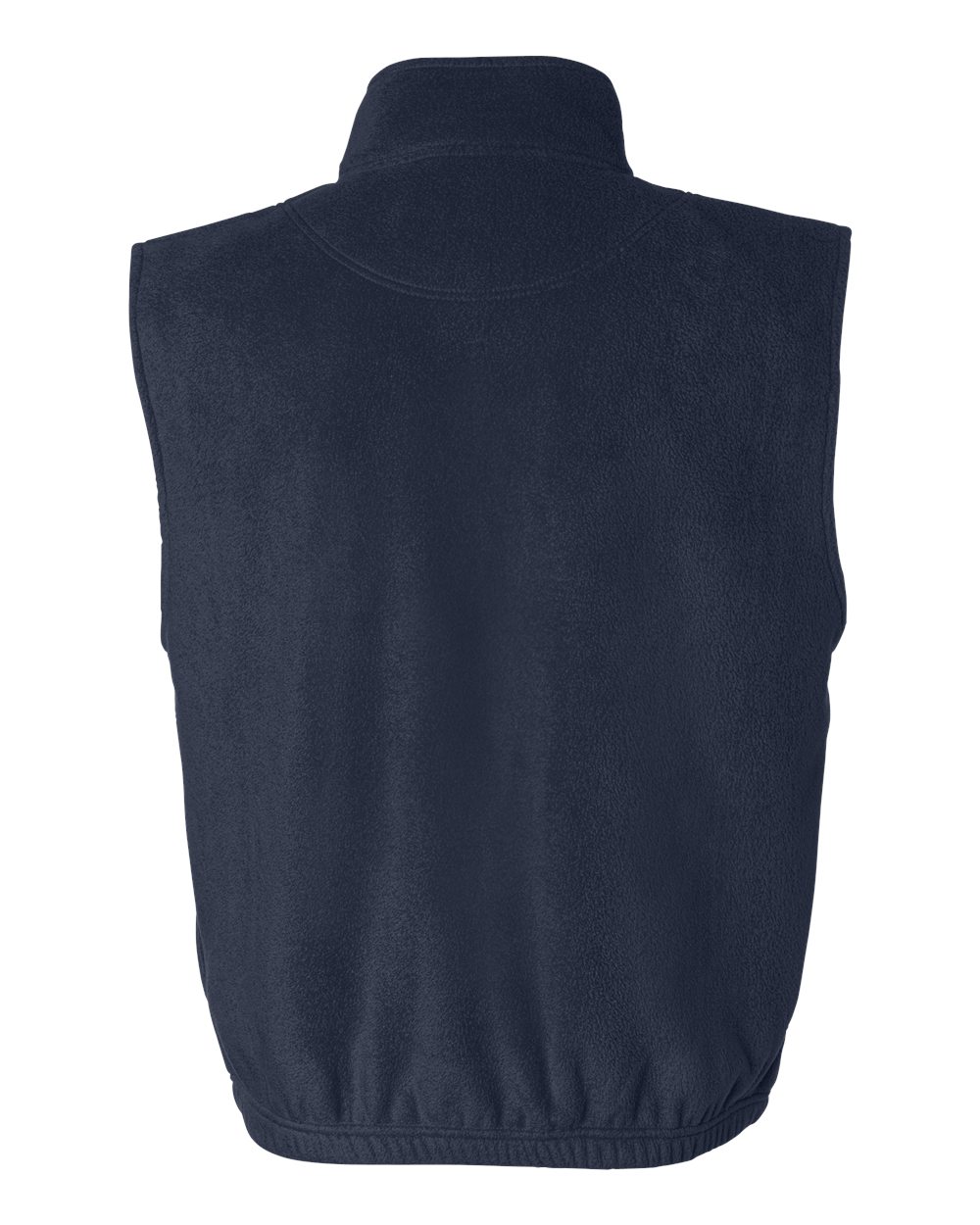 Rear View of Navy Fleece Full-Zip Vest - 3010