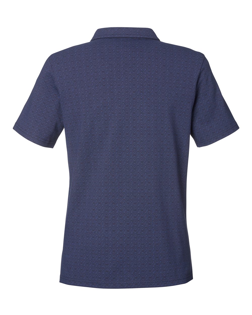 Rear View of Navy/ French Blue Women's Crownlux Performance® Geo Polo - DG101W