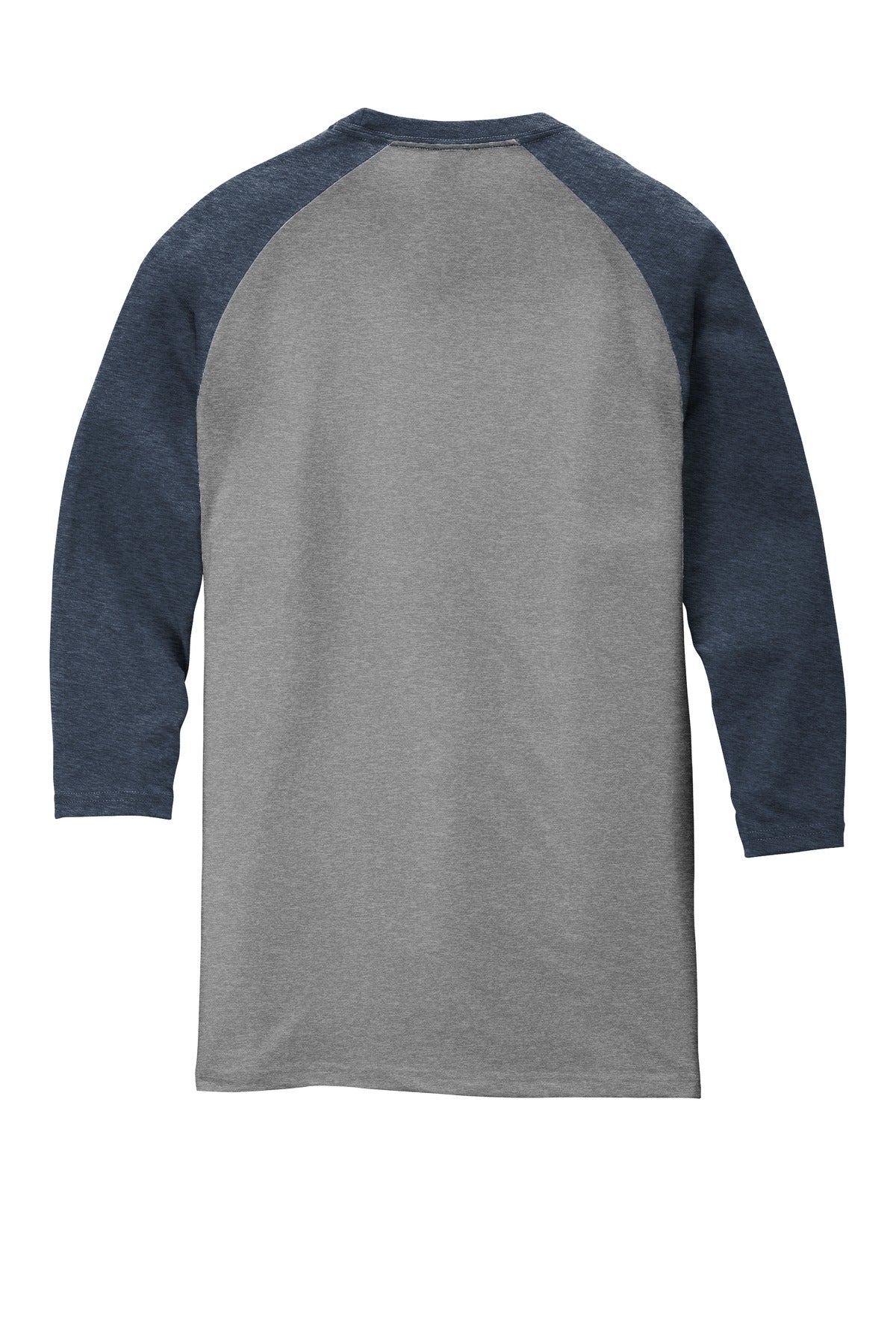Front View of Navy Fr/Gry Fr District Perfect Tri 3/4-Sleeve Raglan. DM136