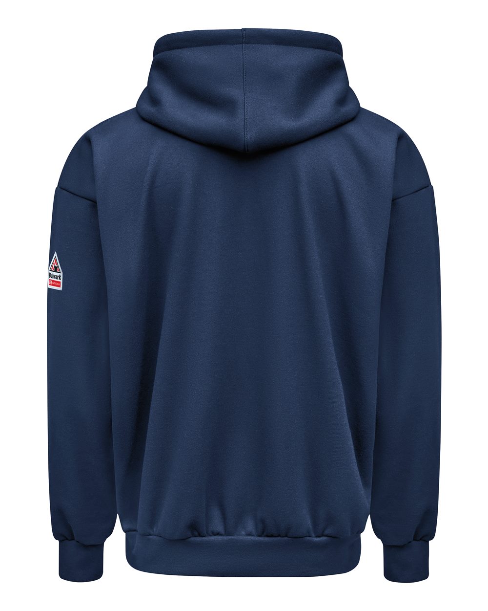 Front View of Navy Full-Zip Fleece Hooded Sweatshirt - Tall Sizes - SMZ8T