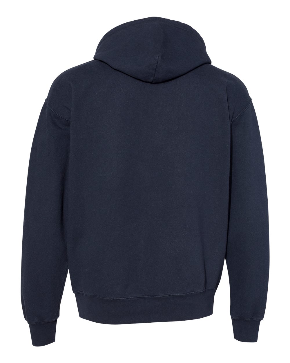 Front View of Navy Garment-Dyed Hooded Sweatshirt - CD450