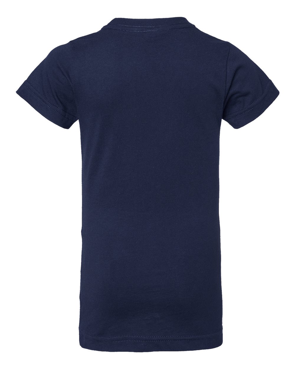 Rear View of Navy Girls' Fine Jersey Tee - 2616