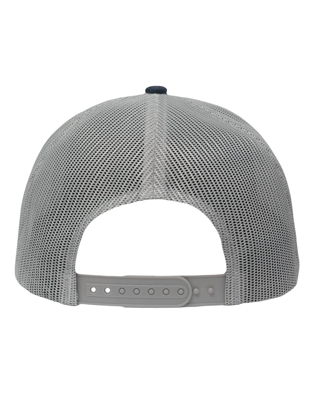 Front View of Navy/ Grey Modern Six-Panel Trucker Fit Cap - SP1650