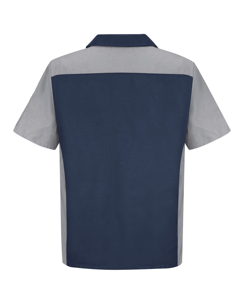Front View of Navy/ Grey Short Sleeve Automotive Crew Shirt - SY20