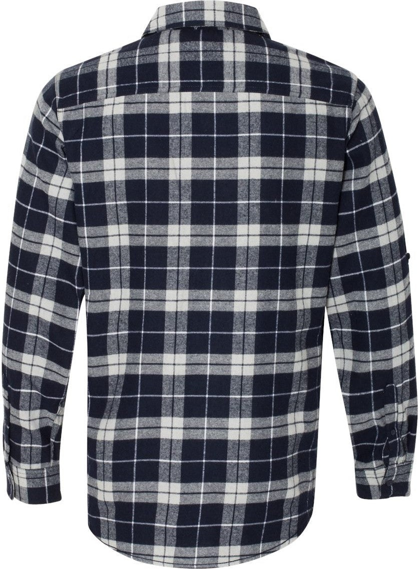 Front View of Navy/ Grey Yarn-Dyed Flannel Shirt - 8210