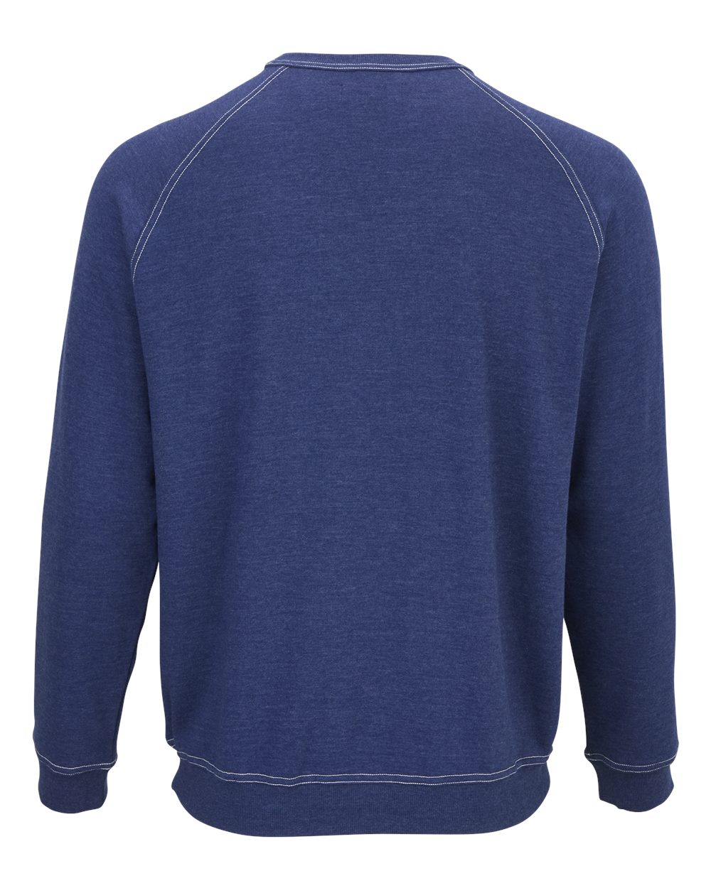 Front View of Navy Heather French Terry Crew Pullover - BM5104