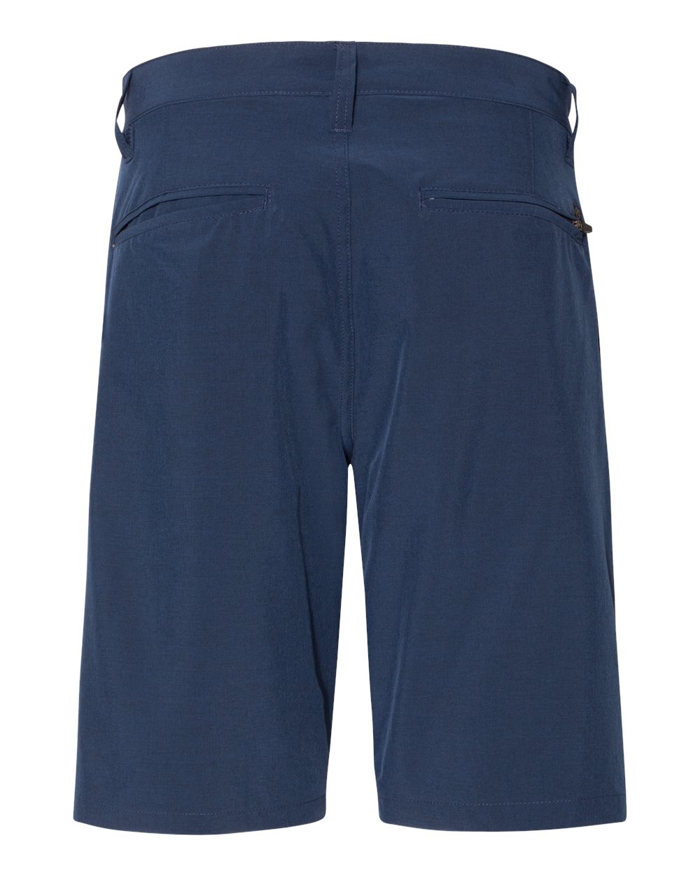 Rear View of Navy Heather Hybrid Stretch Shorts - 9820