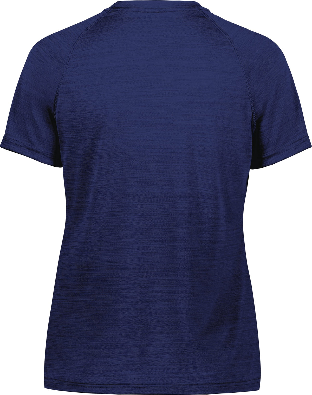 Rear View of NAVY HEATHER LDS ALL-PRO TEE