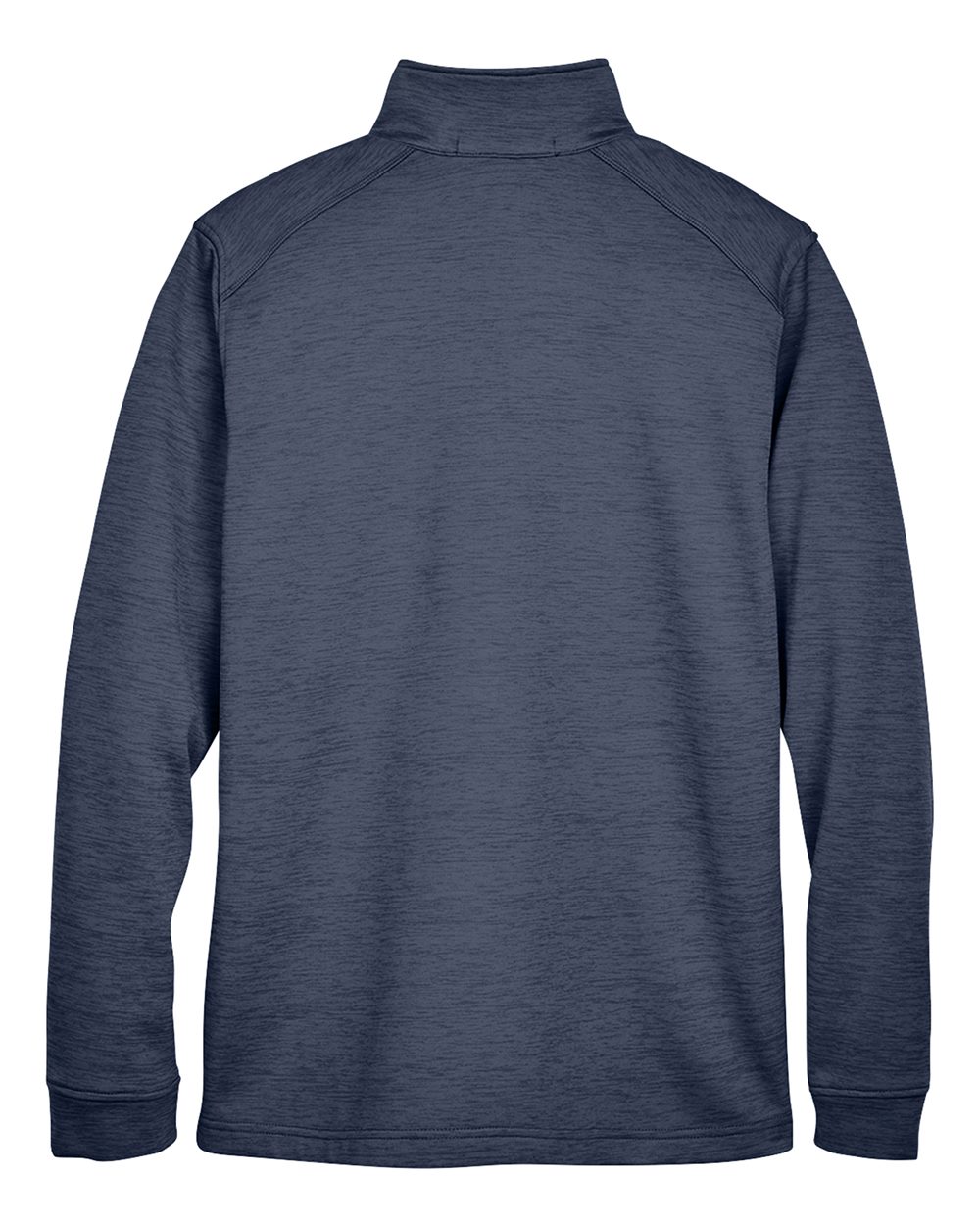 Front View of Navy Heather Men's Newbury Mélange Fleece Quarter-Zip Pullover - DG798