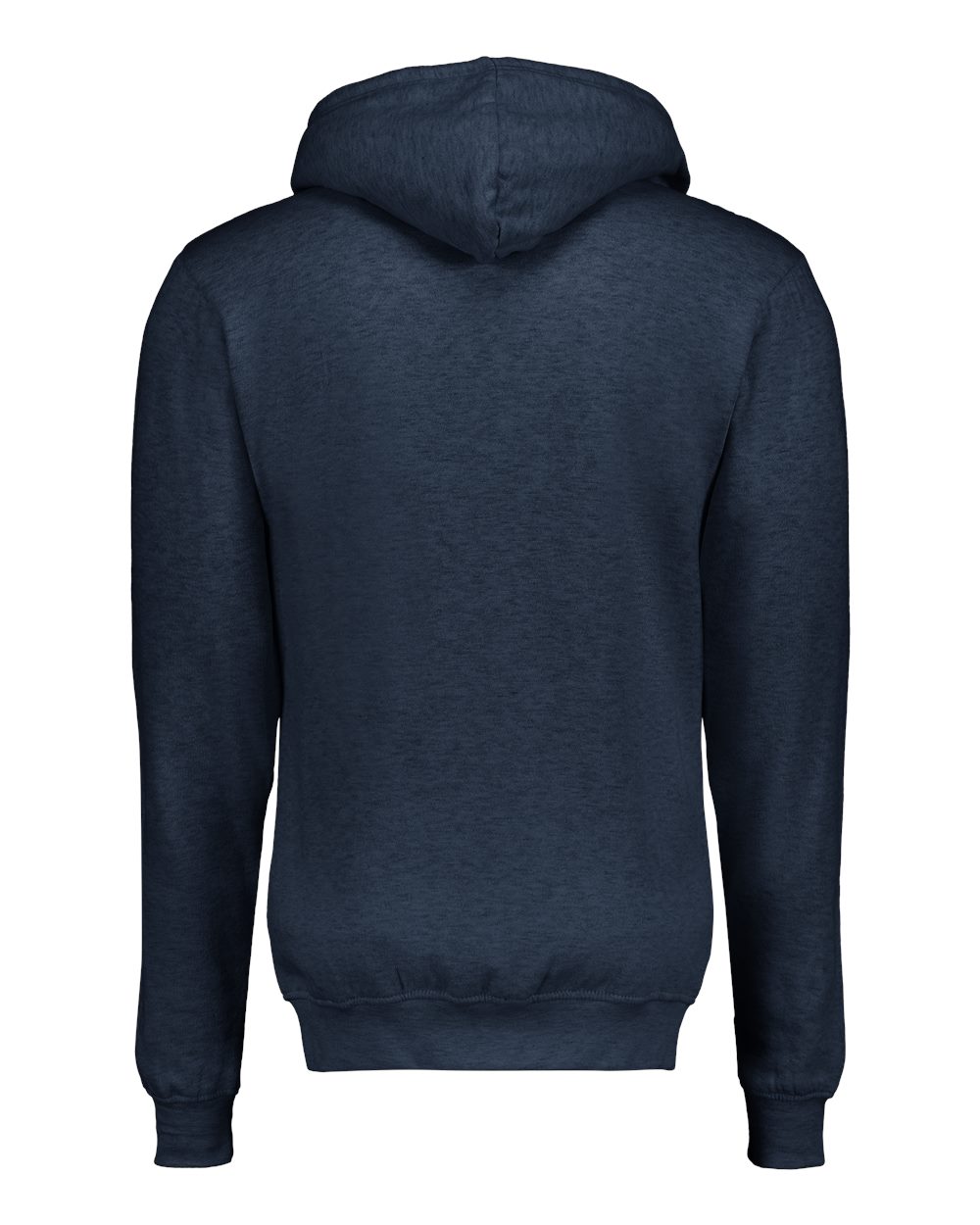 Front View of Navy Heather Retro Heather Full-Zip Hooded Sweatshirt - 2349
