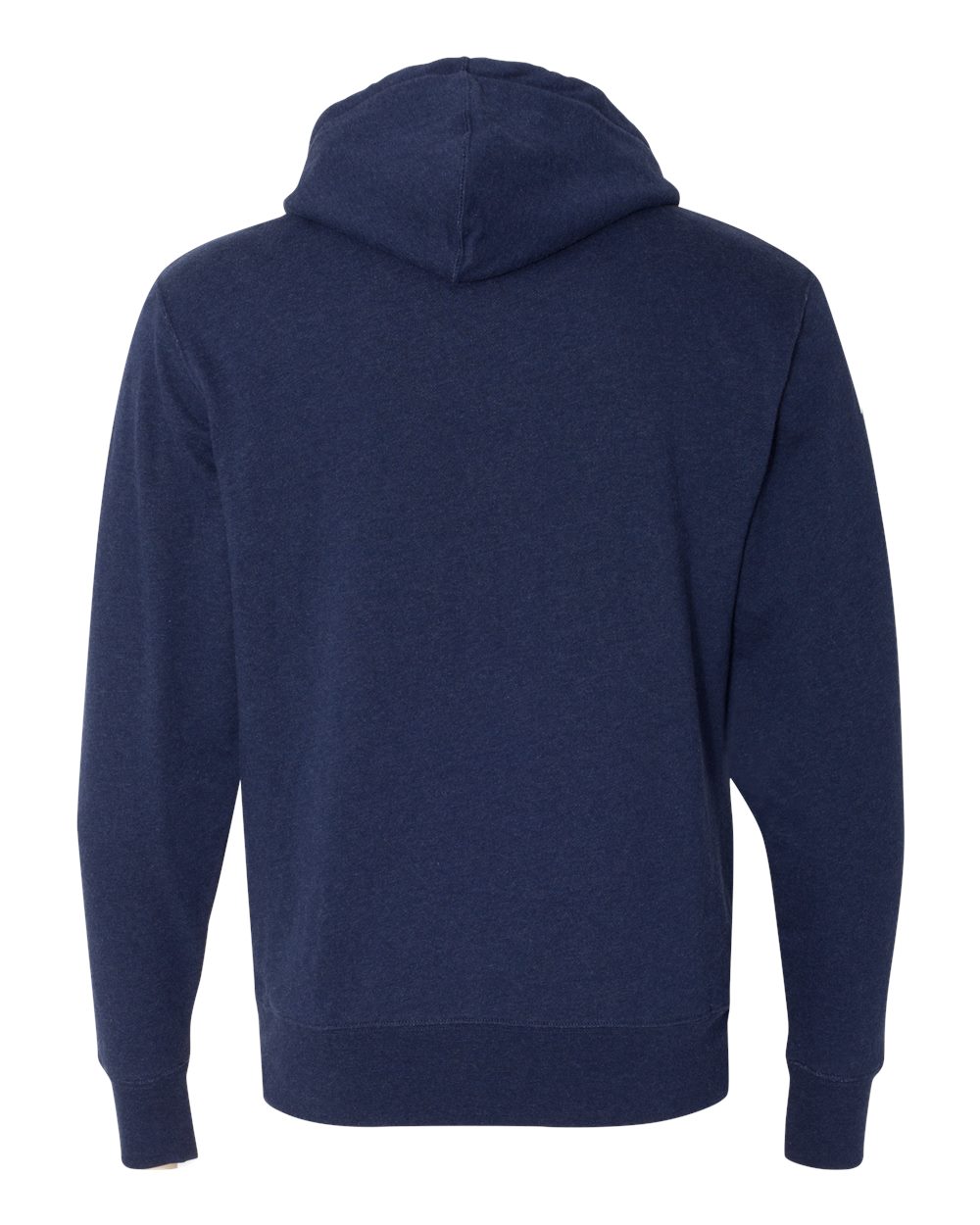 Rear View of Navy Heather Sherpa-Lined Hooded Sweatshirt - EXP90SHZ