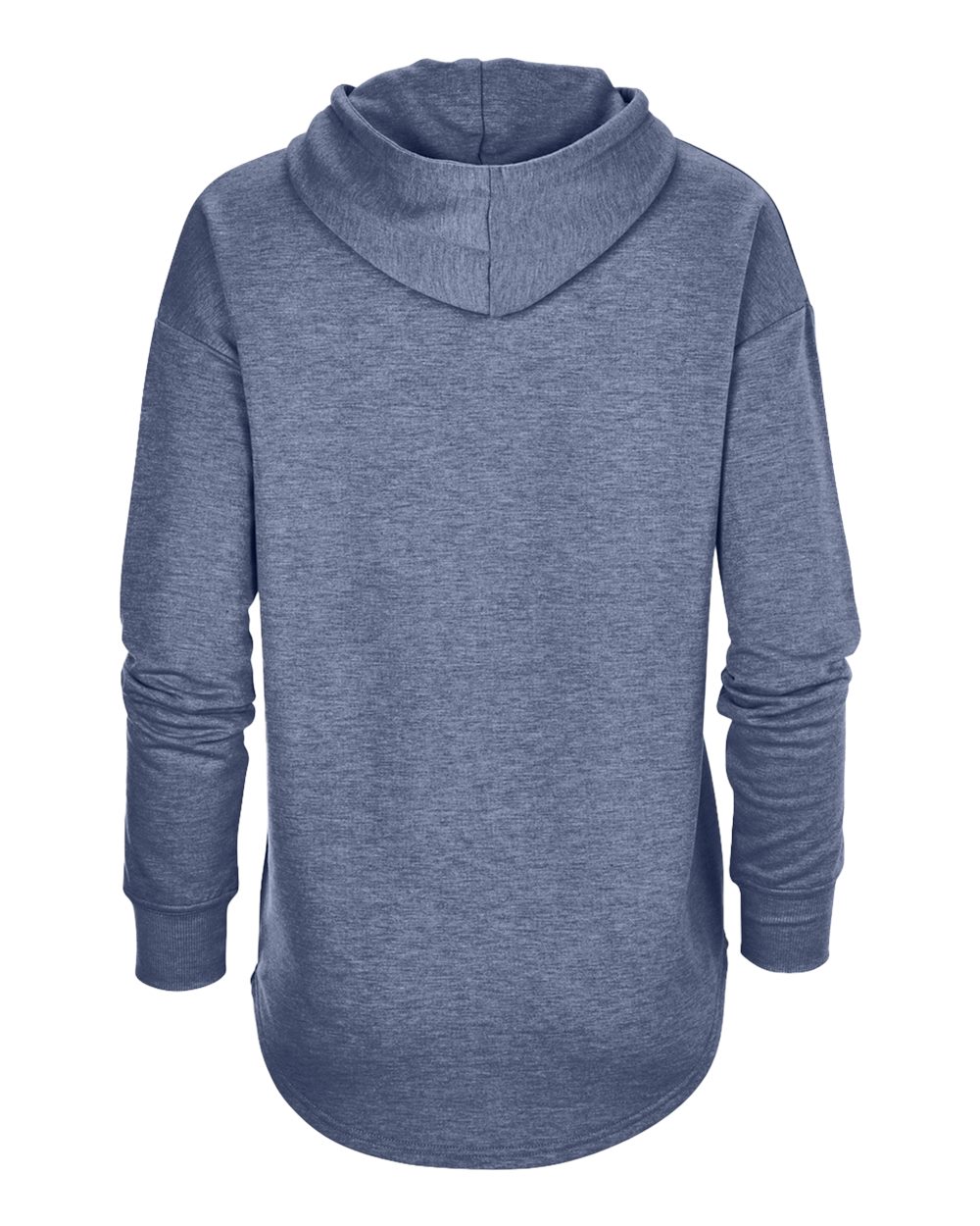Front View of Navy Heather Women's Dream Fleece Hooded Pullover - BW5301