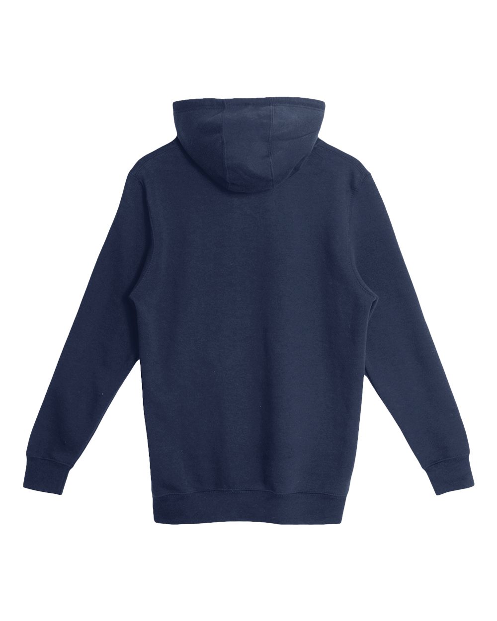 Rear View of Navy Heavyweight Pullover Hooded Sweatshirt - LS19001