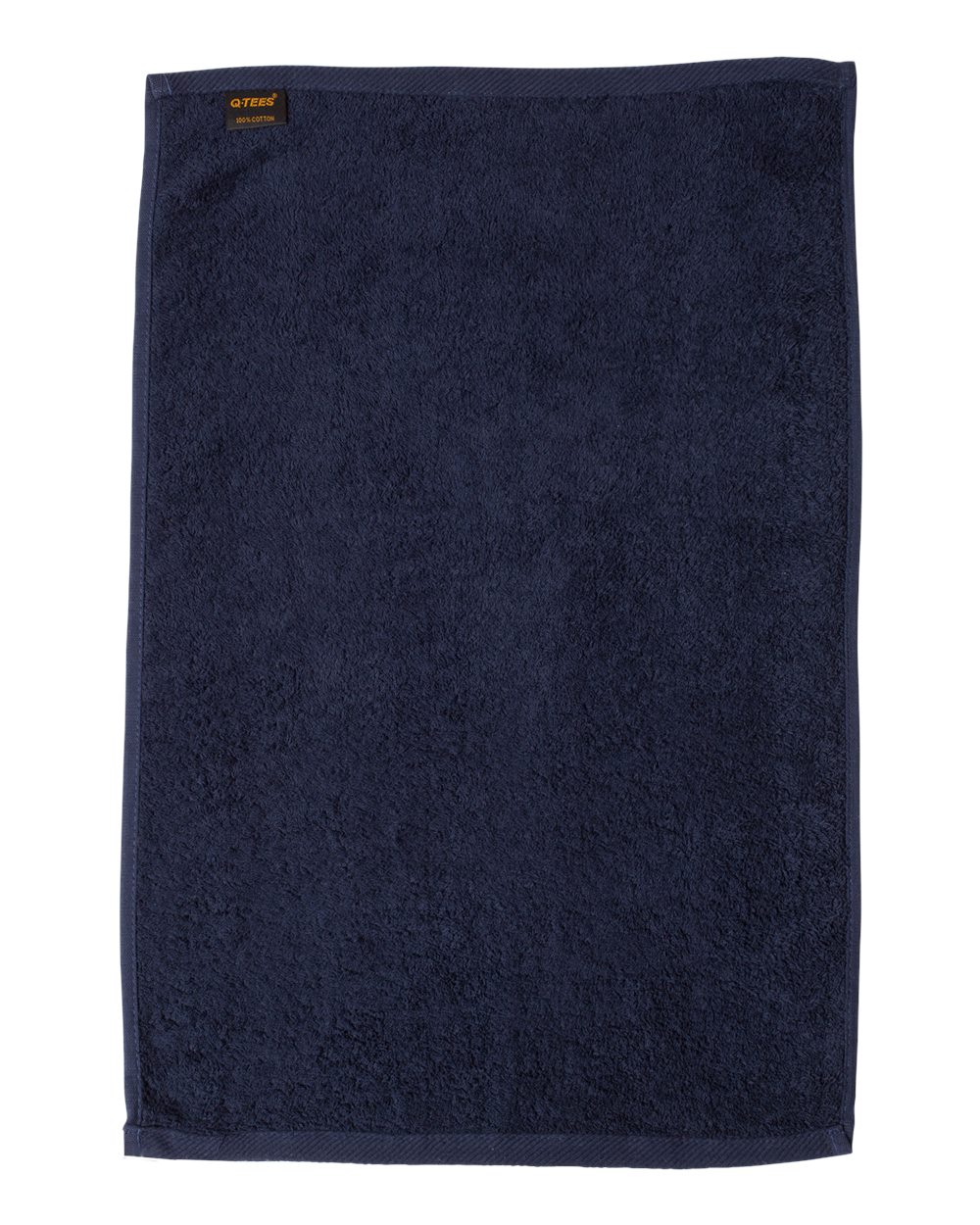 Front View of Navy Hemmed Hand Towel - T200