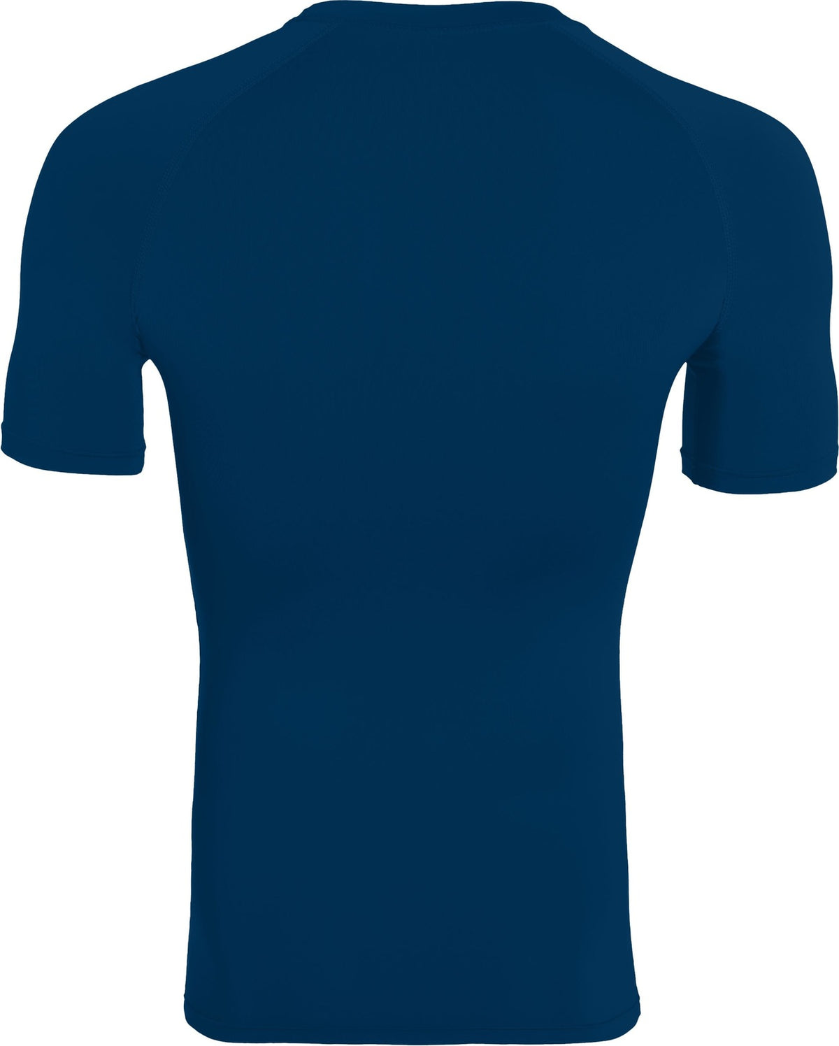 Rear View of NAVY HYPERFORM COMPRESSION SS SHIRT