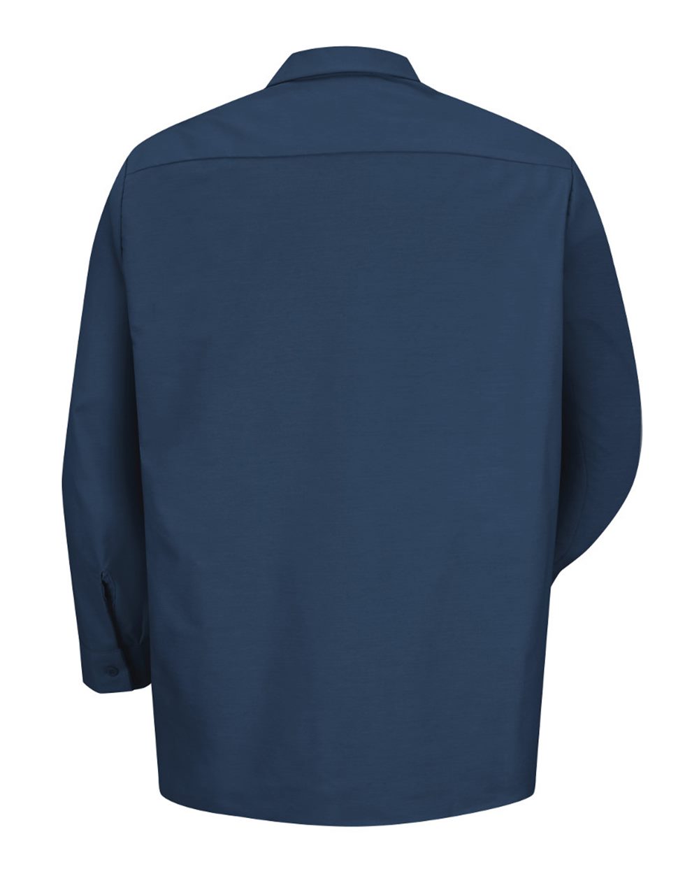 Front View of Navy Industrial Long Sleeve Work Shirt - SP14
