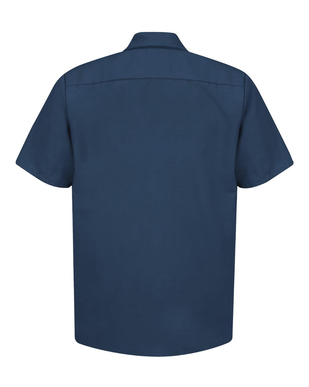 Front View of Navy Industrial Short Sleeve Work Shirt - Tall Sizes - SP24T