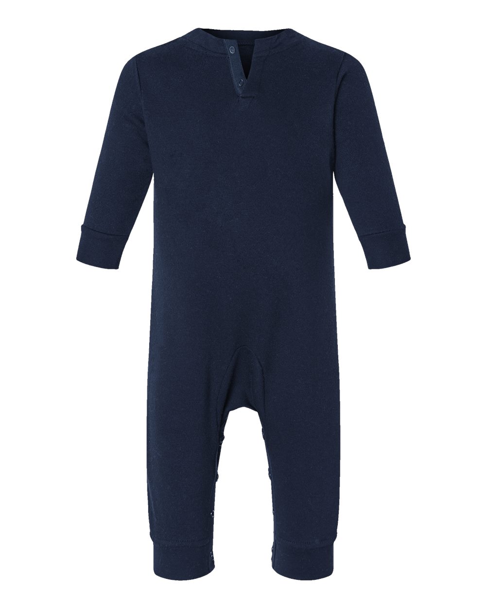 Front View of Navy Infant Fleece One-Piece - 4447