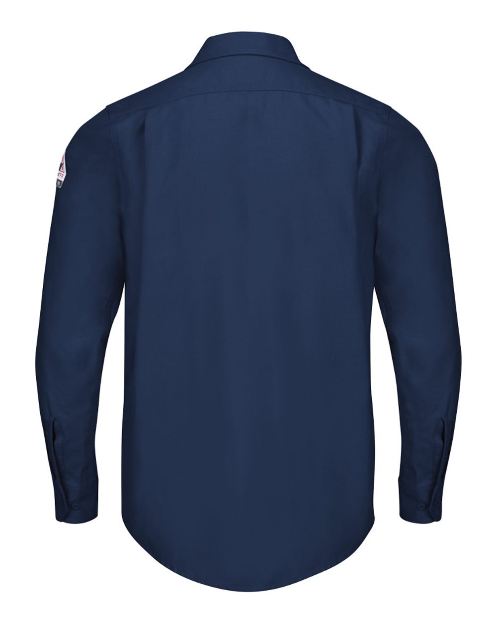 Rear View of Navy iQ Series® Endurance Work Shirt - QS40 plain