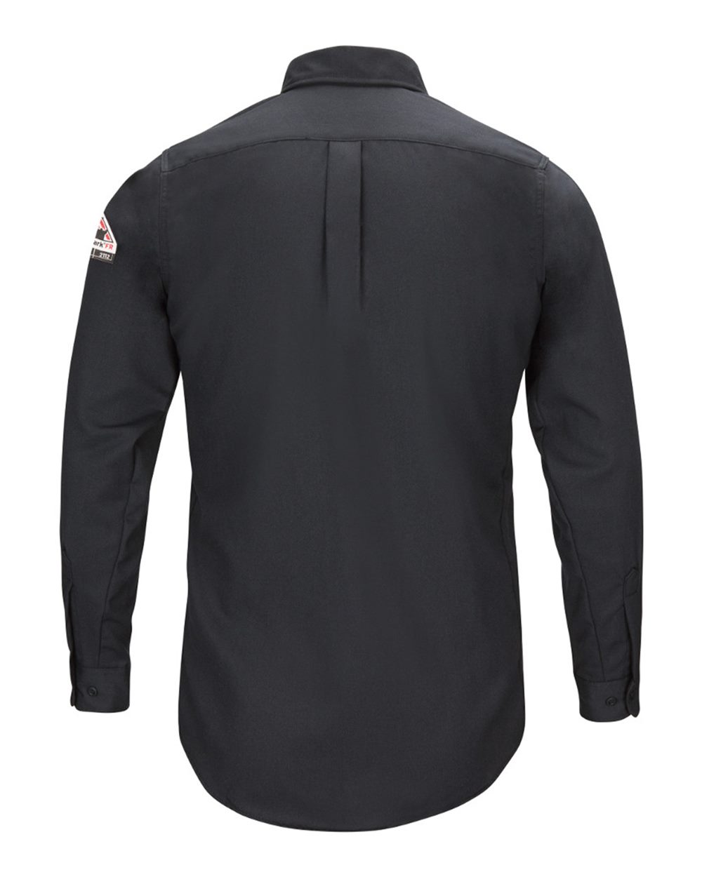 Front View of Navy iQ Series® Long Sleeve Comfort Woven Lightweight Shirt - Tall Sizes - QS50T