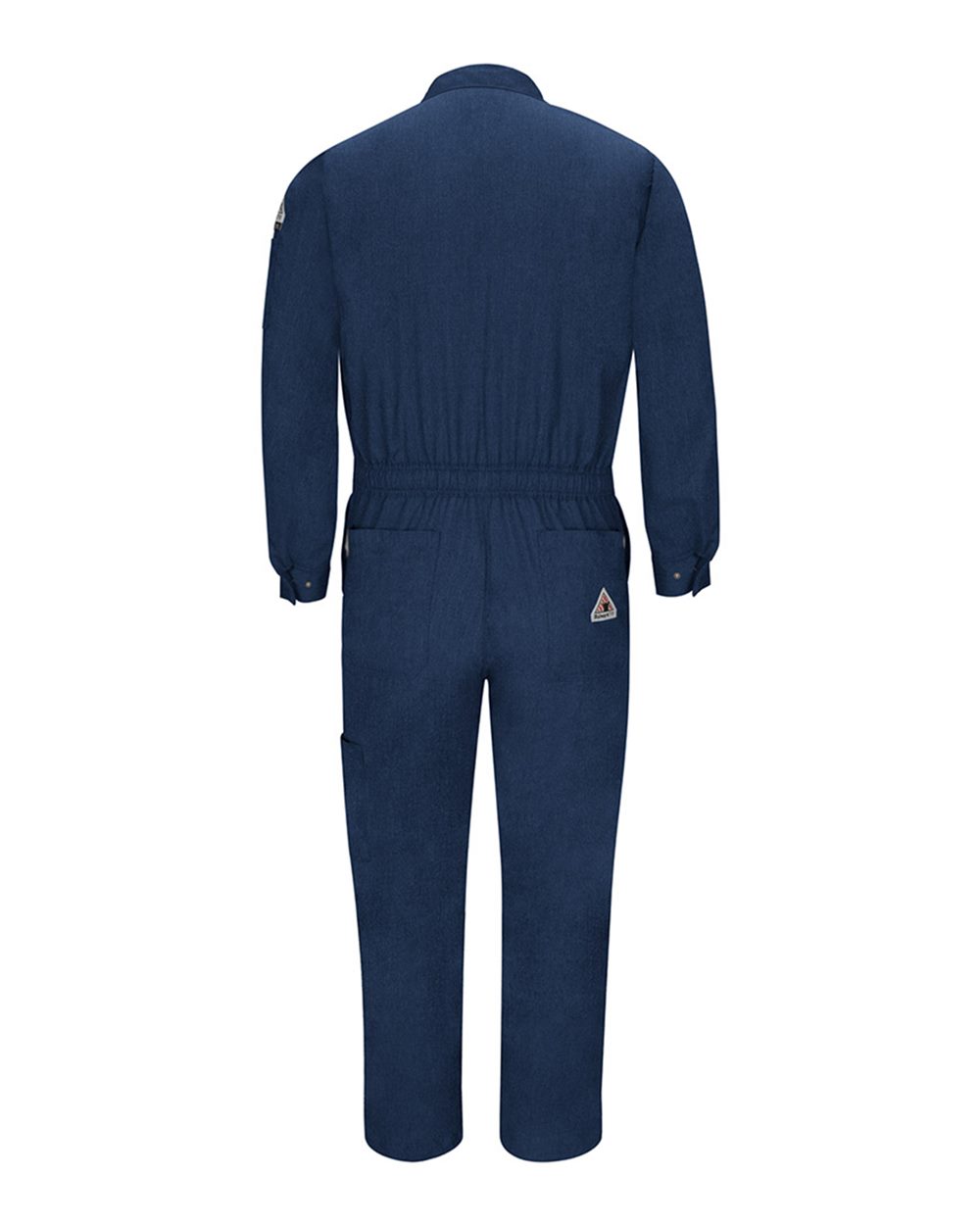 Rear View of Navy iQ Series® Mobility Coverall - QC20