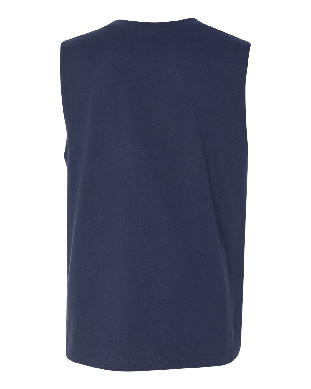 Rear View of Navy Jersey Muscle Tank - 3483