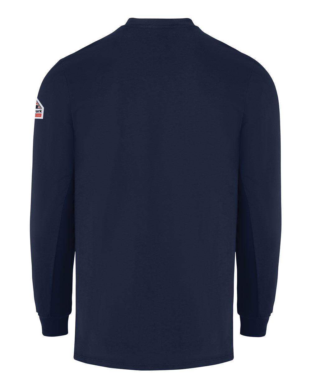 Front View of Navy Knit Long Sleeve T-Shirt - SET2