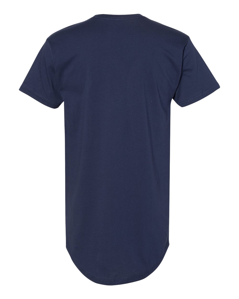 Front View of Navy Long Body Urban Tee - 3006